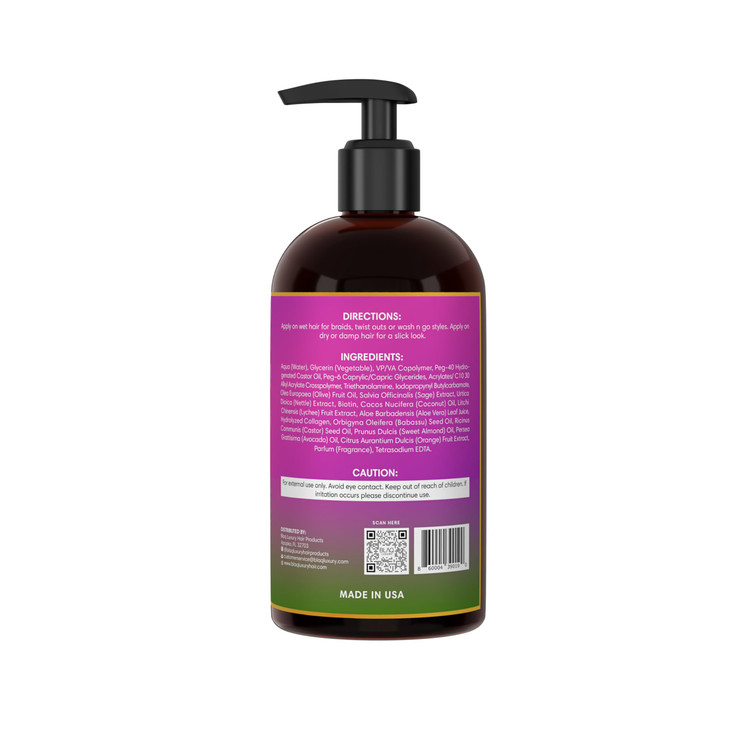 Blaq Luxury Sage Lychee Strong Hold Styler Gel NonAlcoholic and NonFlaky Formula for AllDay Hold Biotin Infused Promotes