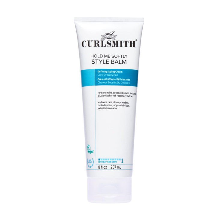 CURLSMITH Hold Me Softly Style Balm Vegan Soft Hold Styling Cream for Wavy and Curly Hair Natural Look 8fl oz