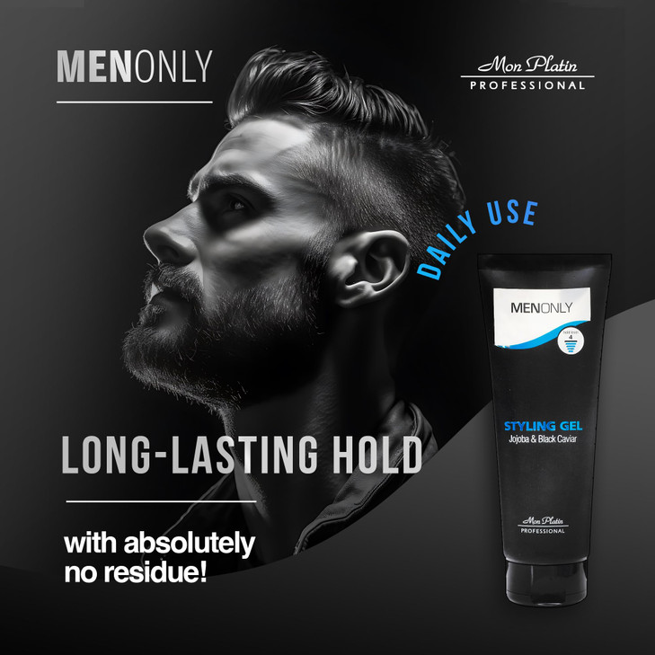 Mon Platin Mens Styling gel with Jojoba Black caviar Mens Hair Gel with Black Caviar and Jojoba Strong Hold AntiDandruff