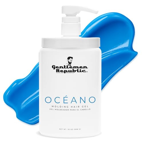 Gentlemen Republic Oceano Mens Hair Gel 32oz WPump Strong Touchable Hold and High Shine Styling Gel for Hair 100 Alcohol