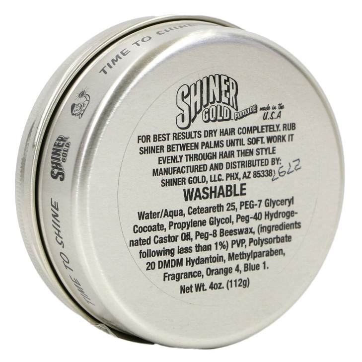 Shiner Gold Pomade Strong Hold High Shine Waterbased Coconut Scent 4oz Pack of 3