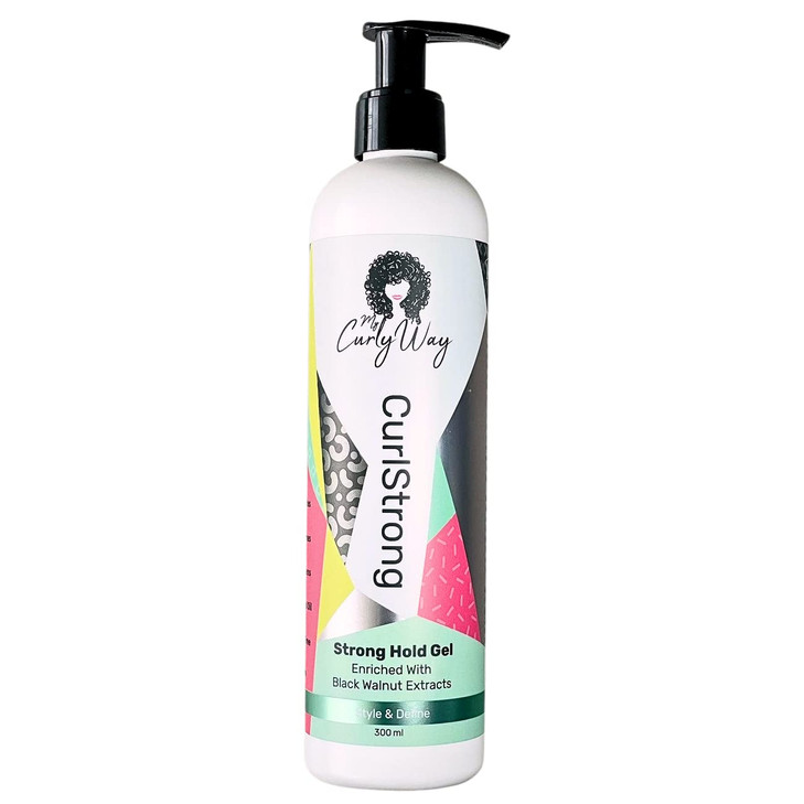 My Curly Way Curly Hair Strong Hold Gel Curlstrong Styling and Defining Gel for Waves Curls and Coils 100 Vegan 10 oz