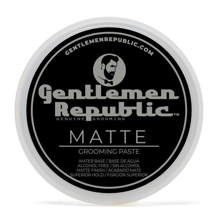 Gentlemen Republic 4oz Matte Paste for Men WaterBased Mens Hair Paste with Strong Hold Matte Finish AlcoholFree Hair Sty