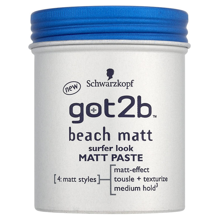 got2b Beach Styling Paste for Matte Surfer Looks Hair Wax for Men for Scratching Texturing or Taming without Gluing Medi