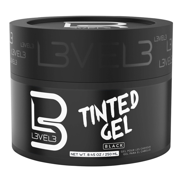 L3 Level 3 Black Tinted Hair Gel Cover Grays Instantly Style with Strong Hold Adds Volume Texture Shine SemiPermanent Fl