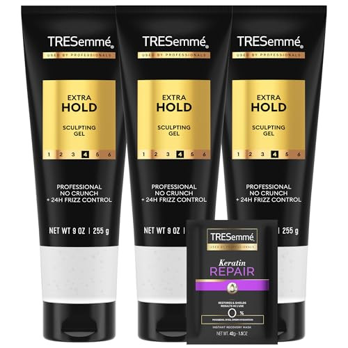 TRESemm Hair Gel Sculpting Extra Hold 3Pack Keratin Repair Instant Recovery Mask Frizz Control Professional Quality Styl