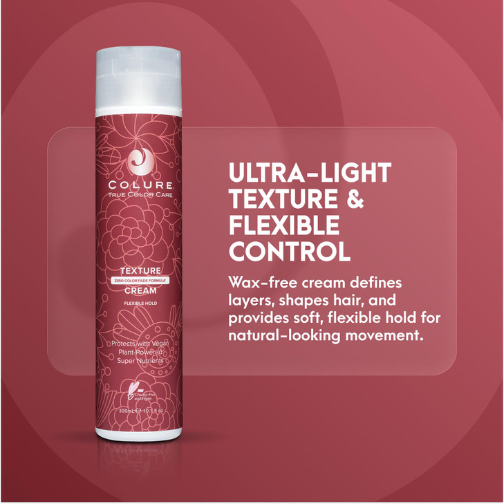 COLURE Texture Cream 10 oz Ultra Light Shaping and Defining Hair Styling Cream with Professional Color Protection