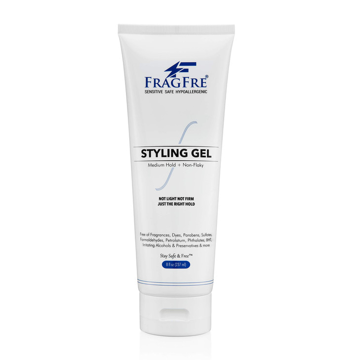 FRAGFRE Styling Gel Fragrance Free 8 oz Medium Hold Hair Styling Gel for Sensitive Skin Hypoallergenic Parabens Free Glu