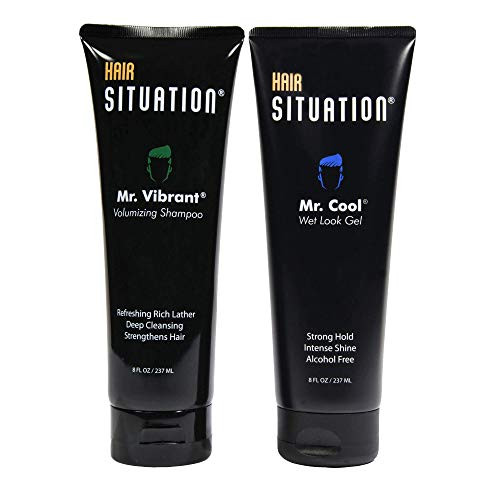 Hair Situation Mr Cool Wet Look Hair Gel Strong Hold High Shine and AlcoholFree Formula Mr Vibrant Volumizing Shampoo fo