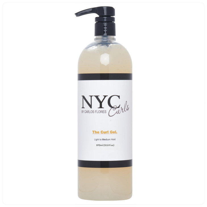 NYC Curls The Curl Gel Flexible Crunch Free Light to Medium Hold Gel for Curly Coily Wavy Hair Flax Seed Gel Silicone Fr