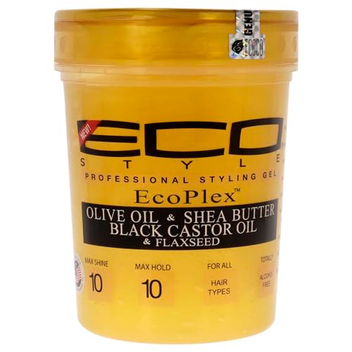 Eco Style Gel Olive Oil And Shea Butter Black Castor Oil And Flaxseed Superior Hold And Healthy Shine Helps Moisturize S