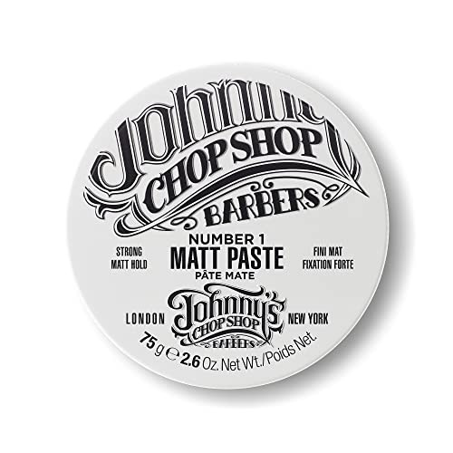 JOHNNYS CHOP SHOP 1 Mens Hair Styling Matte Paste ProQuality Strong Hold Lasting Texture Natural Look Soybean Oil Protec