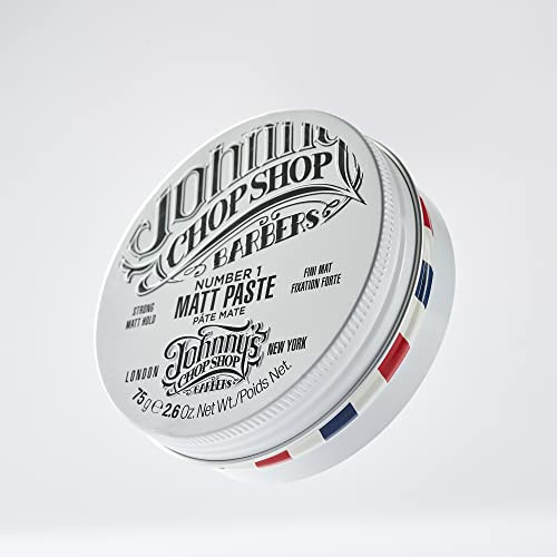 JOHNNYS CHOP SHOP 1 Mens Hair Styling Matte Paste ProQuality Strong Hold Lasting Texture Natural Look Soybean Oil Protec