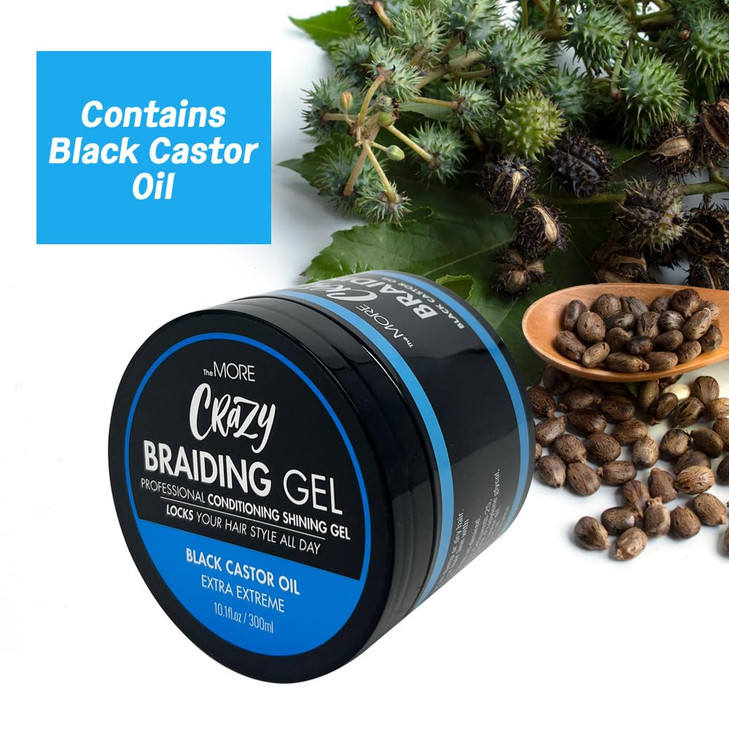 The MORE Crazy Conditioning Shining Braiding Gel Extra Extreme Hold for All Hair Types 101 Fl Oz Clear Styling Gel Nouri