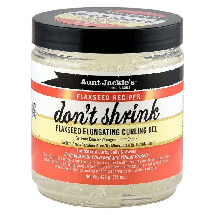 Aunt Jackies Flaxseed Recipes Dont Shrink Elongating Hair Curling Gel for Natural Curls Coils and Waves Helps Prevent Dr