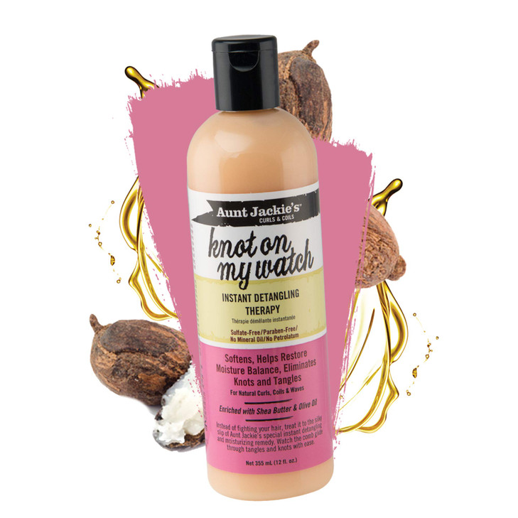 Aunt Jackies Curls and Coils Knot On My Watch Instant Hair Detangling Therapy for Natural Curls Coils and Waves Enriched