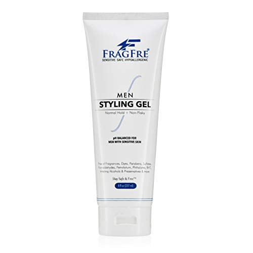 FRAGFRE Men Hair Styling Gel Fragrance Free 8 oz pH Balanced for Men with Sensitive Skins Not Too Firm or Too Light Just