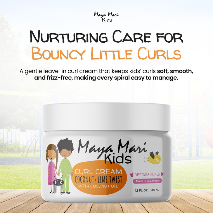 MAYA MARI Kids Curl Cream With Coconut Oil Curly Hair Cream Coconut and Lime Twist 12 oz