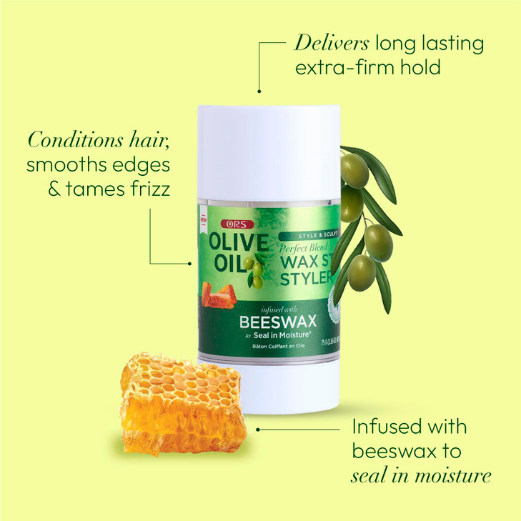 Olive Oil Style Sculpt Perfect Blend Wax Stick Styler Infused with Beeswax to Seal in Moisture 26 oz