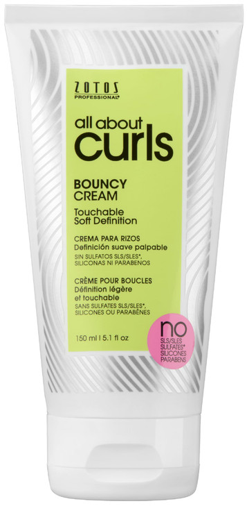 ALL ABOUT CURLS Bouncy Cream Styling Touchable Soft Definition Define Moisturize DeFrizz All Curly Hair Types Vegan Crue