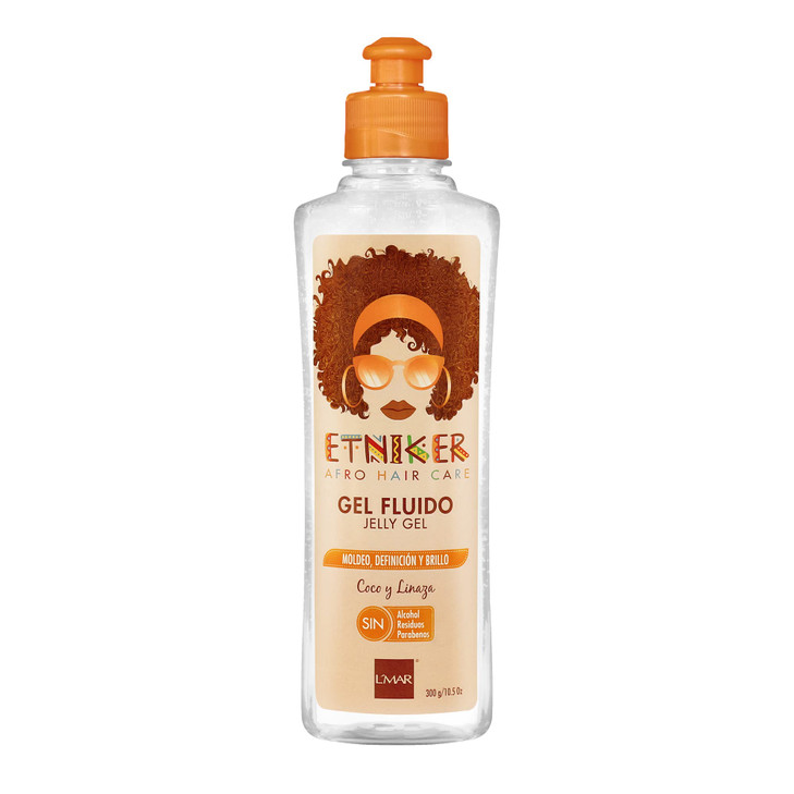 ETNIKER Jelly Gel Afrotextured Curly Wavy hair Sculpt Define Control Coconut Flaxseed Free from Silicones Mineral Oil an