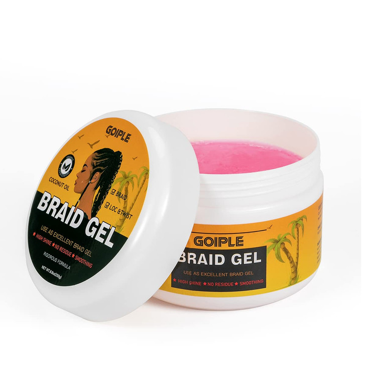 Goiple Strong Hold Braid Gel Good for Twist Locs Braids Edge No Flake Extra Hold High Shine Braiding Gel Edge Control 88