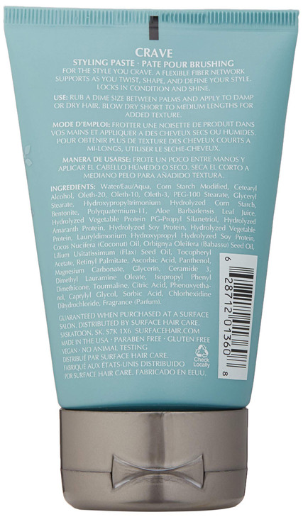 SURFACE Hair Crave Styling Paste Vegan and ParabenFree Texture and Definition MatteFinish 4 Fl Oz