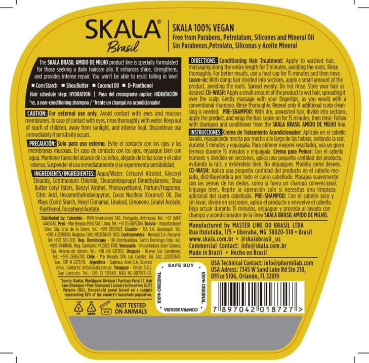SKALA Linha Expert Creme de Tratamento 2 em 1 Amido de Milho 1 Kg Expert Collection Corn Starch 2 in 1 Treatment Cream N