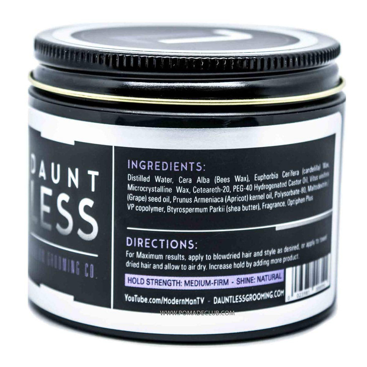 Dauntless Modern Grooming Co WAX CREAM Multipurpose Hair Styling MediumFirm Hold Low Shine 4 ounces