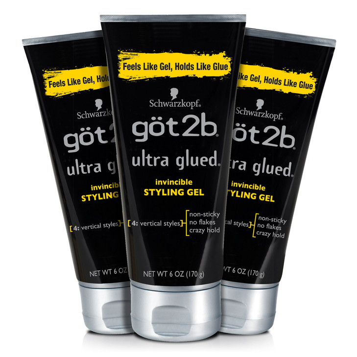 Got2b Ultra Glued Invincible Styling Hair Gel 6 oz Count of 3