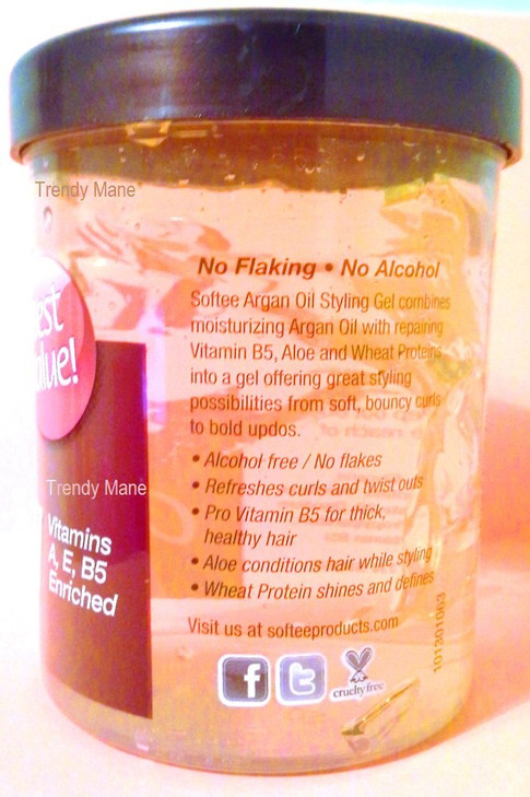 Softee argan oil styling gel 8 ounce Yellow 8 Ounce
