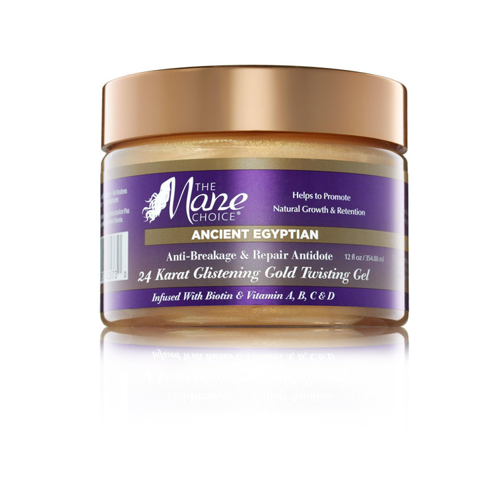 The Mane Choice Ancient Egyptian AntiBreakage Repair 24 Karat Gold Twisting Hair Gel Definition Shine Braid Gel for Dry
