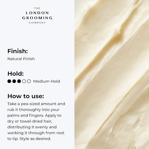 The London Grooming Company Hair Creme For Men Medium AllDay Hold Natural Finish Easy to Wash Out 17 Fl Oz 50ml