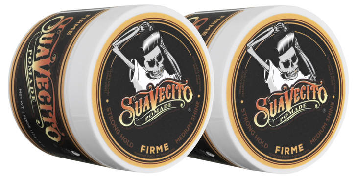 Suavecito Pomade Firme Hold 4 oz 2 Pack Strong Hold Hair Pomade For Men Medium Shine Water Based Flake Free Hair Gel Eas