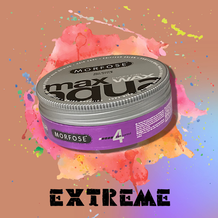 Morfose Max Aqua Hair Gel Wax with Shiny and Strong Flexible 4 Hold Manage Flyaways Braids and Curls Professional Hair S