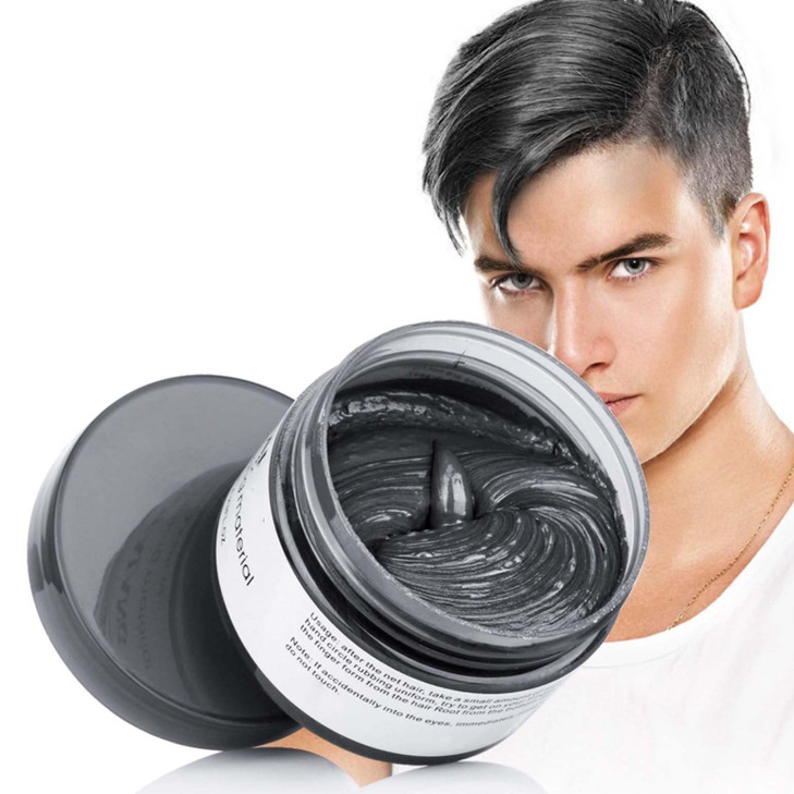Black Hair Color Wax Instant Hairstyle Cream 423 oz Temporary Natural Hair Wax for Party Cosplay Halloween Daily use Dat