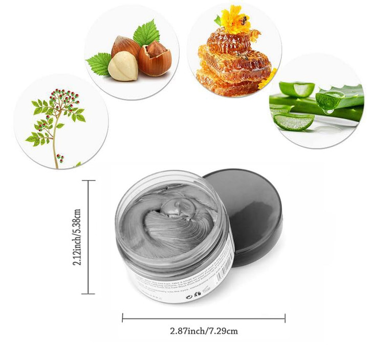 Silver Gray Hair Color Wax Natural Hairstyle Wax 423 oz Temporary Hairstyle Cream for Party Cosplay Halloween Daily use