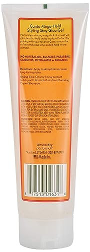Cantu Natural Hair Styling Gel Stay Extreme Hold Tube 8 Oz