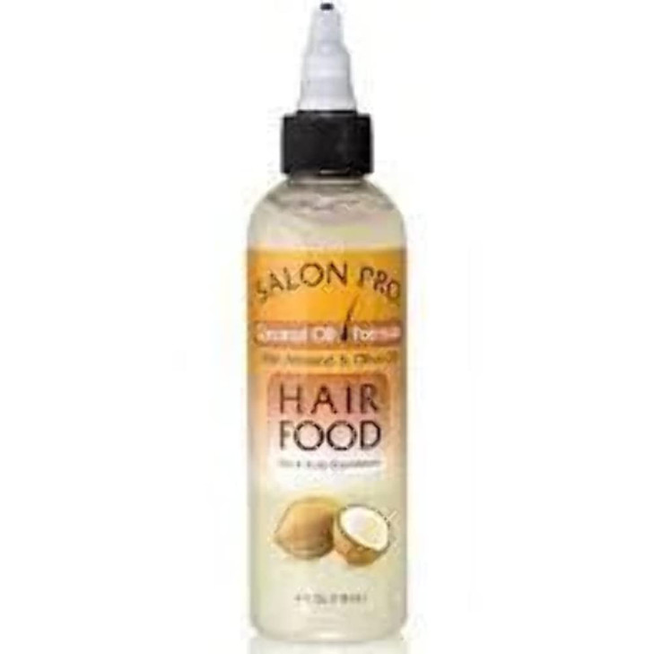 Salon Pro Hair Food Coconut Oil With Almond Olive Oil 4 Ounce