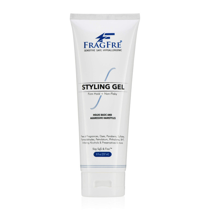FRAGFRE Firm Hold Hair Gel Fragrance Free 8 oz Strong Styling Gel for Aggressive Hair Styles Paraben Free Hypoallergenic