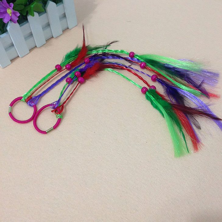 Set of 3 Handmade Boho Hippie Hair Rope Hair Band Headbands Head Wrap Elastics Feather Hair Tie Ponytail Holders Headdre