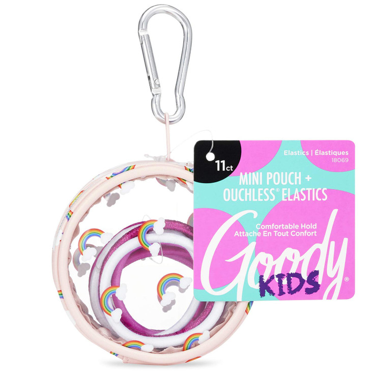 GOODY Kids Ouchless Elastics with Mini Pouch for All Hair Types Accessories for Women and Girls Perfect for Long Lasting