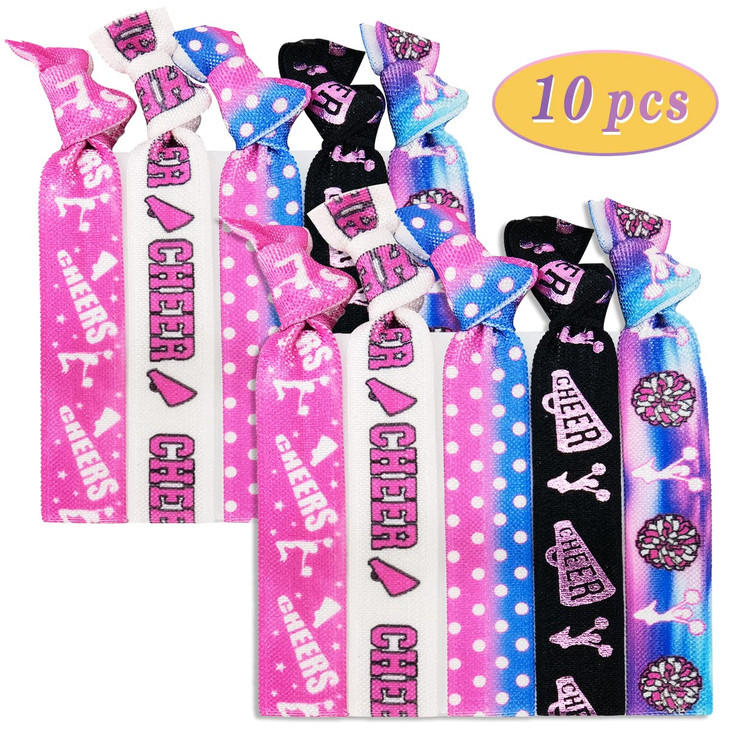 10pcs Elastic Hair Ties for Girls Women Cute Ribbon Ponytail Holders No Damage Knotted Hair BandsGymnastic Hair Tie