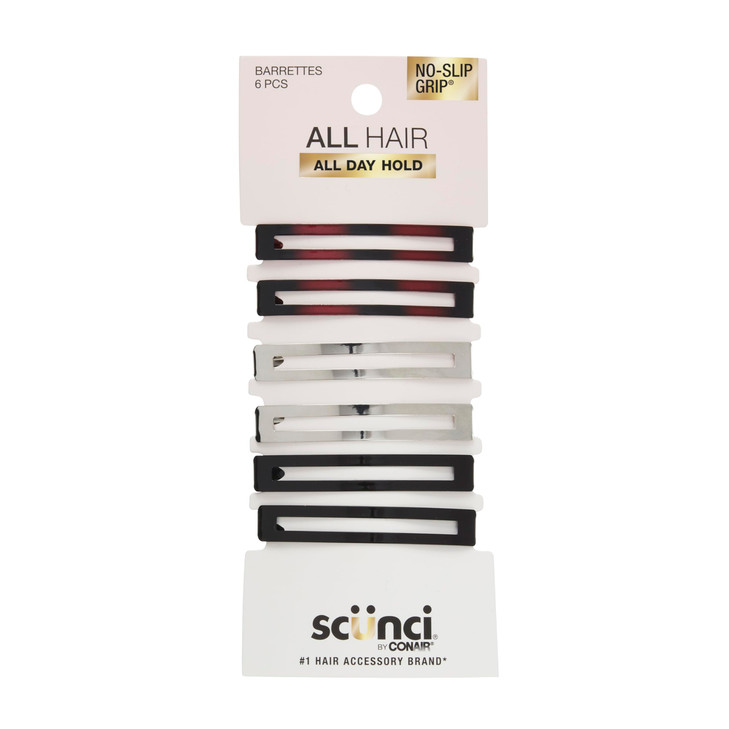 Scunci by Conair NoSlip Grip Stay Tight Barrettes hair barrettes for women hair accessories for women Assorted Neutral M