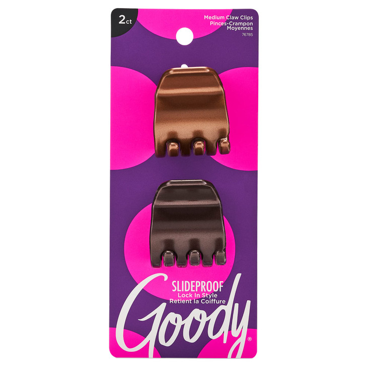 Goody Mini Claw Clips Colour Collection 2Pack Brunette Great for Easily Pulling Up Your Hair PainFree Hair Accessories f