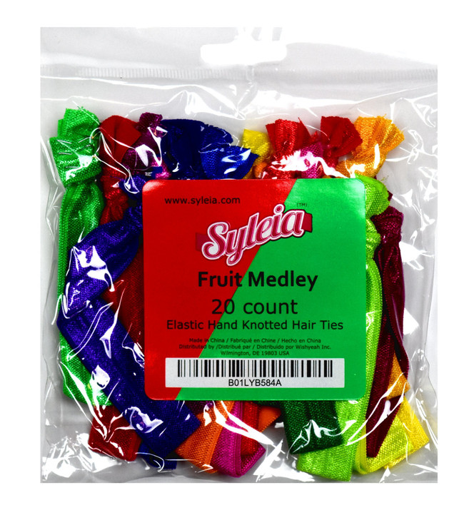Syleia Pack of 20 Hair Ties Ponytail Holders Elastic Ribbon Band Crease Free Hand Knotted Fold Over Ouchless Strong Hold