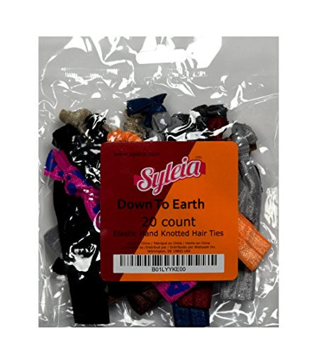 Syleia Pack of 20 Down to Earth Assorted Colors Hair Ties Ponytail Holders Elastic Ribbon Band Crease Free Hand Knotted
