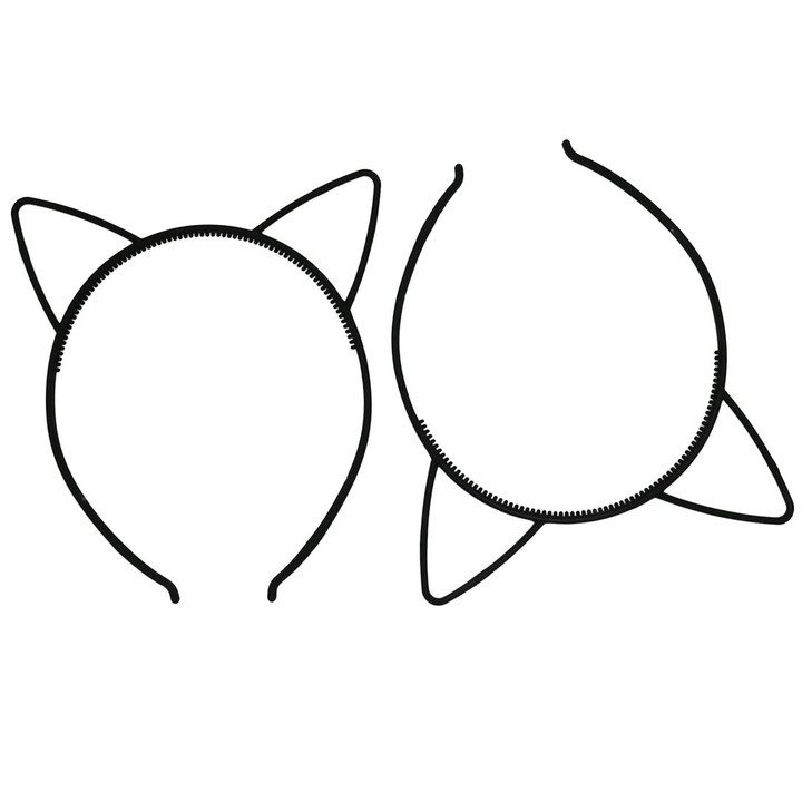 XIMA 12pcs Black Cat Ears Headband Cute ABS Plastic Girls Head Band for Children Accessories BlackCat Ear
