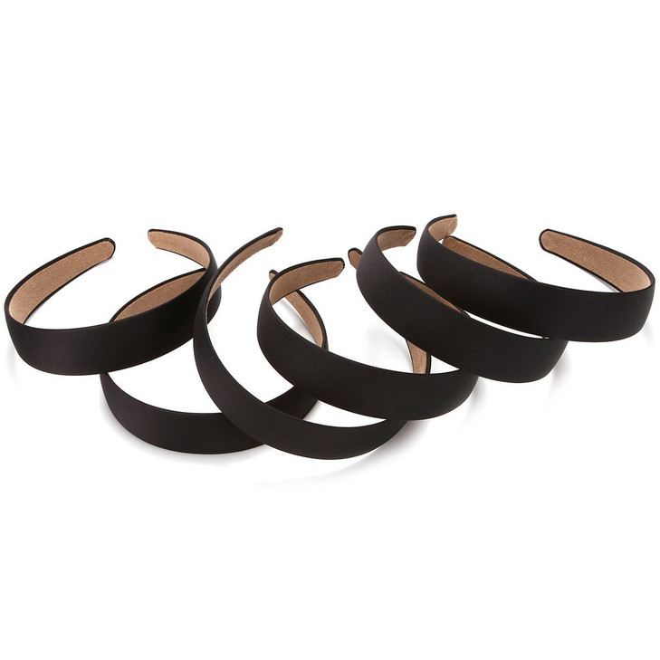 LONEEDY 6 Hard Headbands 1 Inch Wide Nonslip Ribbon Hairband for Women 6 PCS Bright Colors