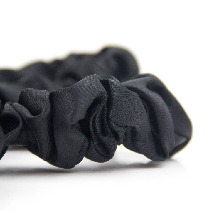 Set of 24 Black Satin Hair Scrunchies for Women Elastic Hair Ties Small Hair Bobbles Fabric Hair Bands Ponytail Holder G